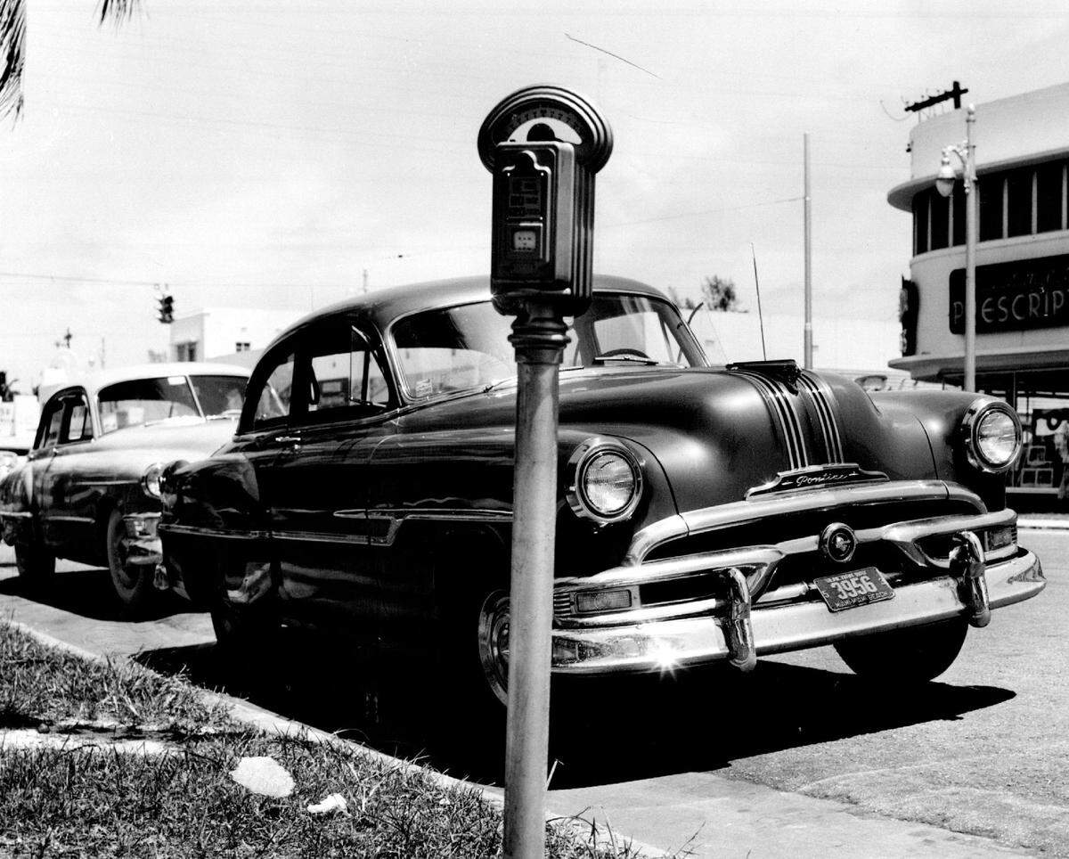 In 1953, a car parked at a meter space in the 700 block of 41st Street in Miami Beach.