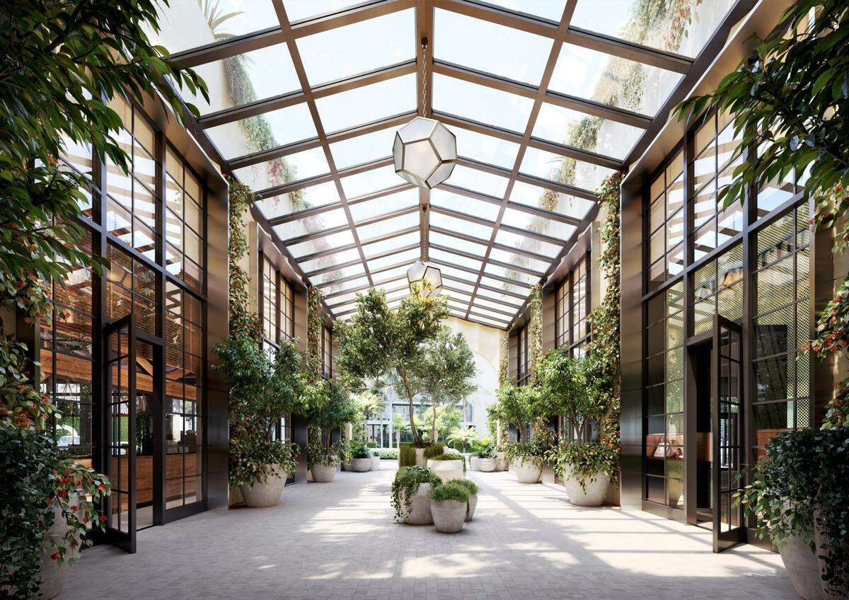 A rendering of the Breezeway at the Goodtime Hotel.