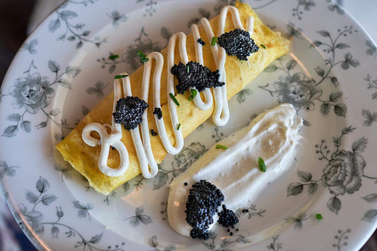 Caviar omelet at Little Hen in Midtown.