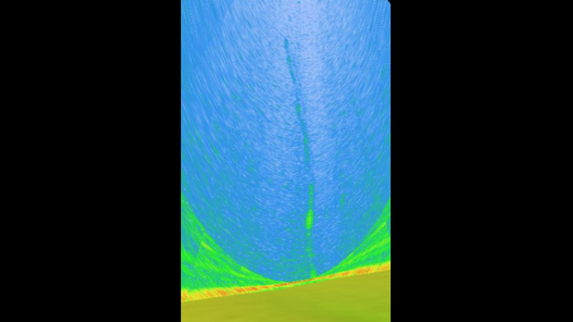 A mysterious “noodly line” rising from the seafloor off southern Alaska is a giant string of bubbles emerging from a gas leak, according to NOAA Ocean Exploration