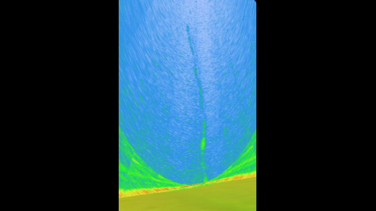 A mysterious “noodly line” rising from the seafloor off southern Alaska is a giant string of bubbles emerging from a gas leak, according to NOAA Ocean Exploration