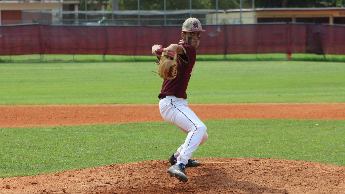 Miami Springs pitcher Carlos Rey pitched six shutout innings and allowed just three hits as the Golden Hawks defeated Archbishop McCarthy to advance to the regional semifinals on Saturday.