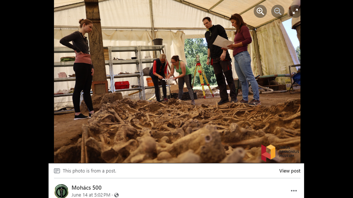 One of five mass graves from 1526 is being excavated in Hungary.