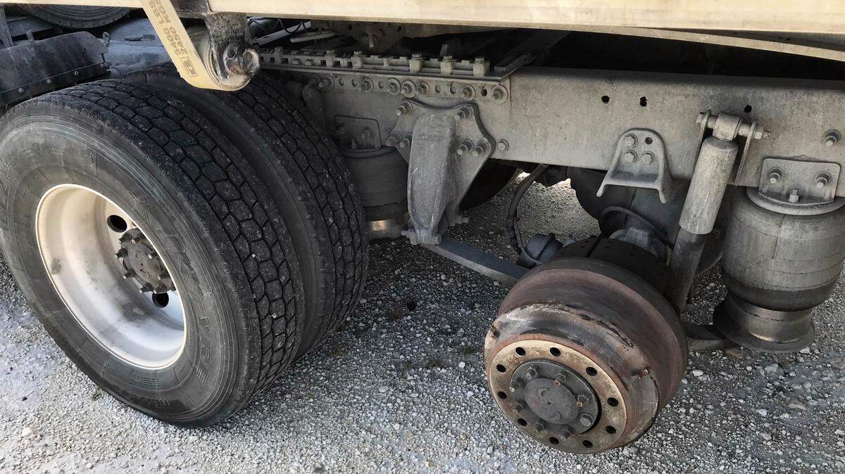 Two tires and a rim came off this tractor-trailer causing a crash on U.S. 1 on July 10, 2018.