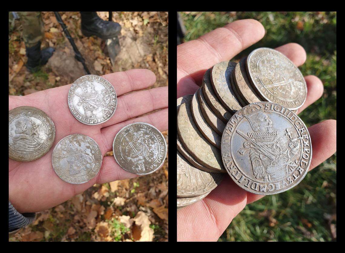 The coins date to the mid 1600’s from multiple countries and in multiple currencies.
