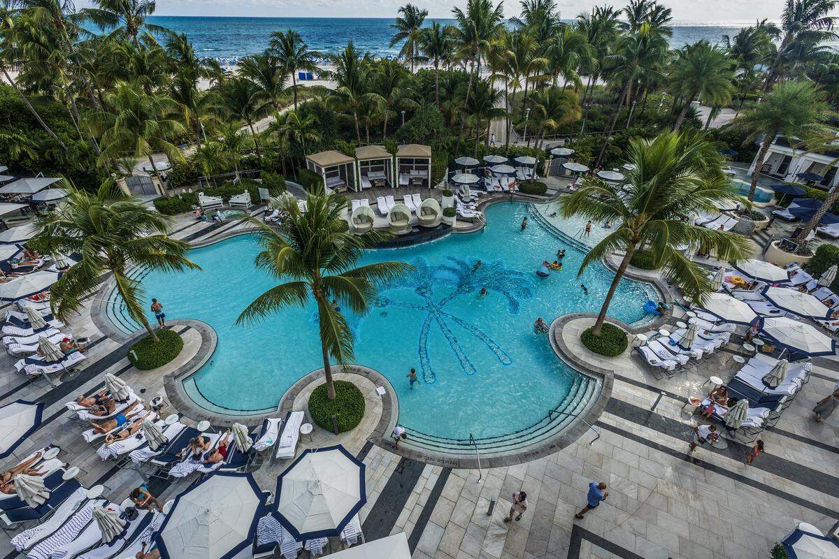View of the pool at the Loews Miami Beach Hotel. 