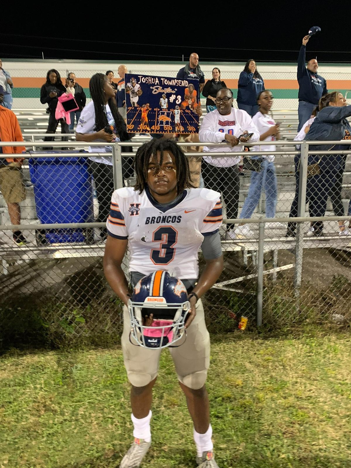 Homestead quarterback Joshua Townsend threw for 165 yards and two touchdowns, and ran for 59 yards to help the Broncos beat Orlando Jones and advance to their first-ever state championship game.