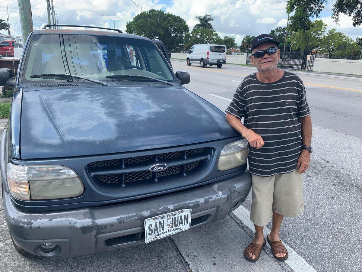 Desi Cuevas was the first customer in line to get gas Wednesday during UniVista’s 99 cent per gallon special at a Marathon gas station in Hialeah. He arrived more than two hours before the event started to make sure he could fuel up.