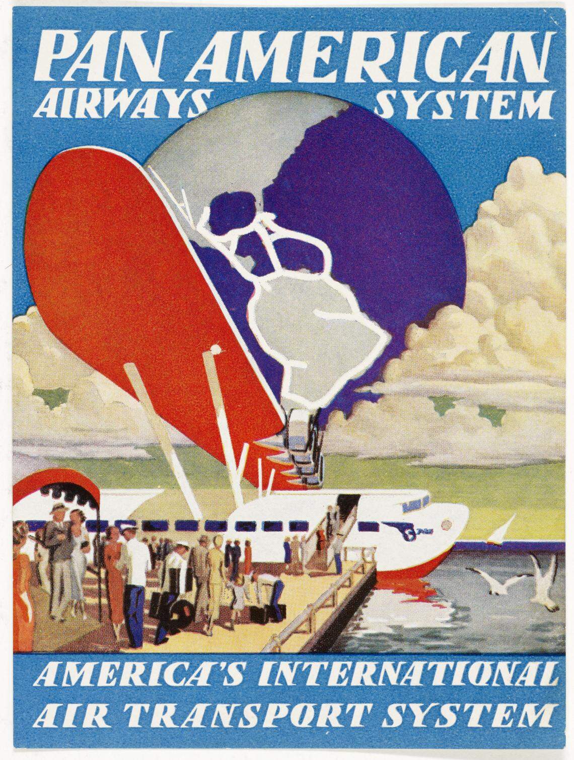 Label from the Pan American Airways System, c. 1930. From the Mitchell Wolfson, Jr. Collection at the The Wolfsonian–FIU.