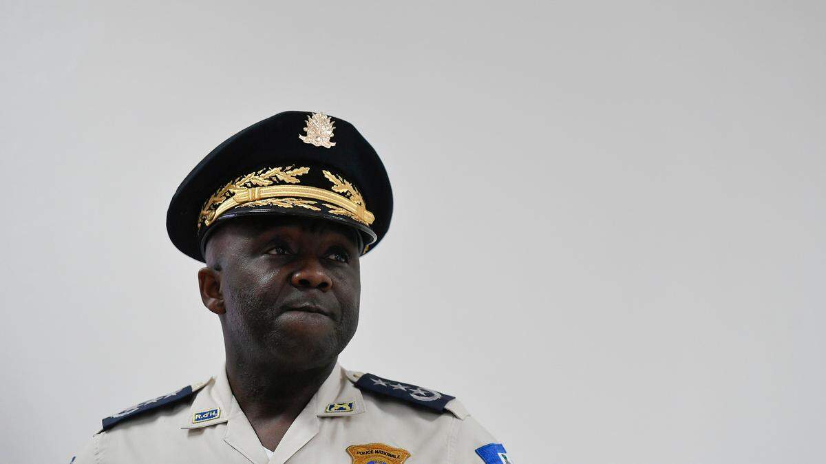 Leon Charles, Haiti’s former police director general and representative to the Organization of American States. He resigned from the OAS post to deal with charges that he was involved in the assassination of President Jovenel Moise. (AP Photo/Matias Delacroix)
