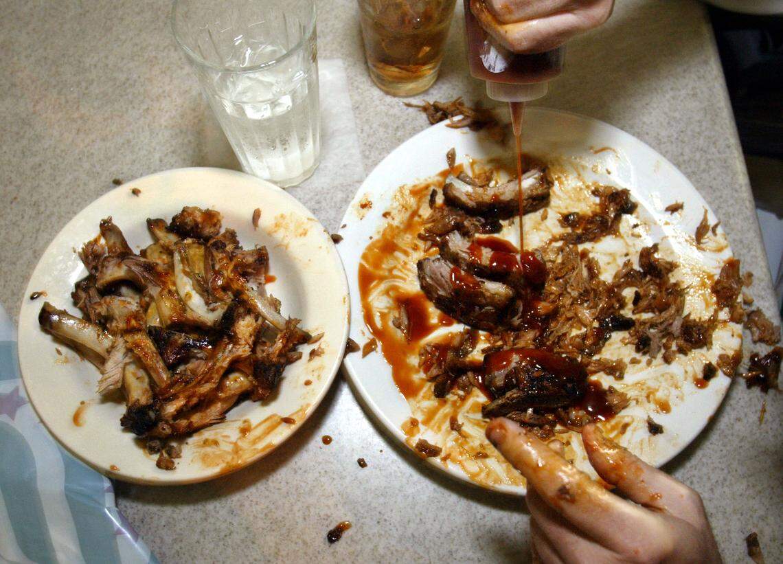 Tony Roma’s ribs from a rib-eating contest.