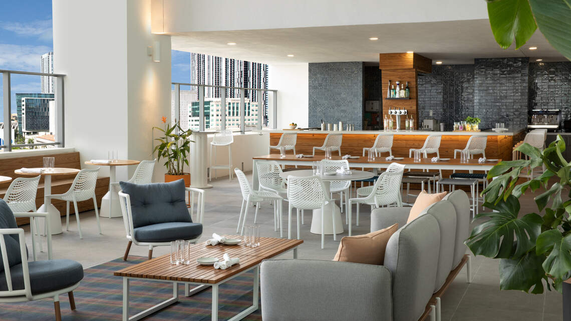 This downtown Miami hotel just opened a new restaurant and a rooftop bar with city views