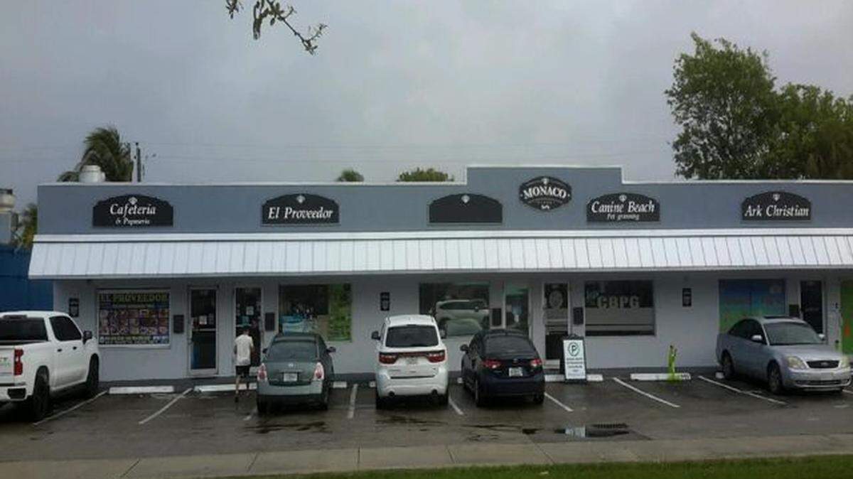 Latino Supermarket, on the far left of this strip mall, has had inspection problems lately.