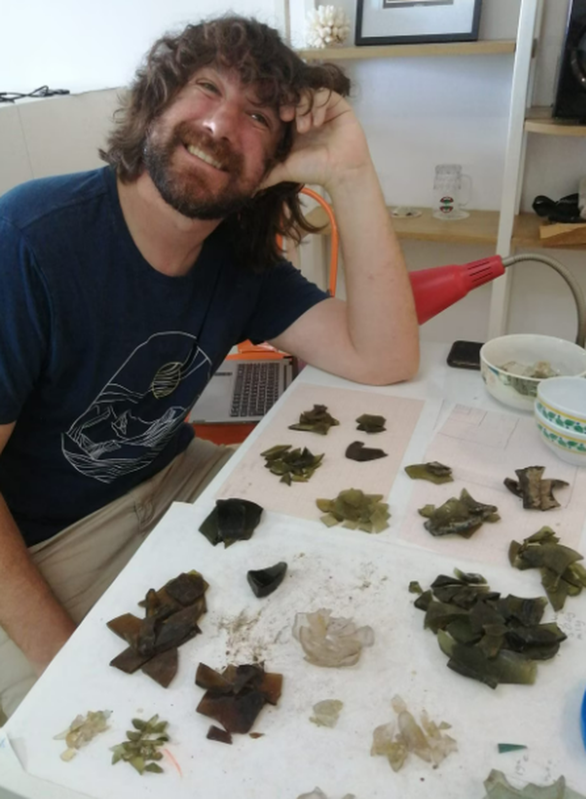 The team found hundreds of pieces of glass fragments near a former priest house.