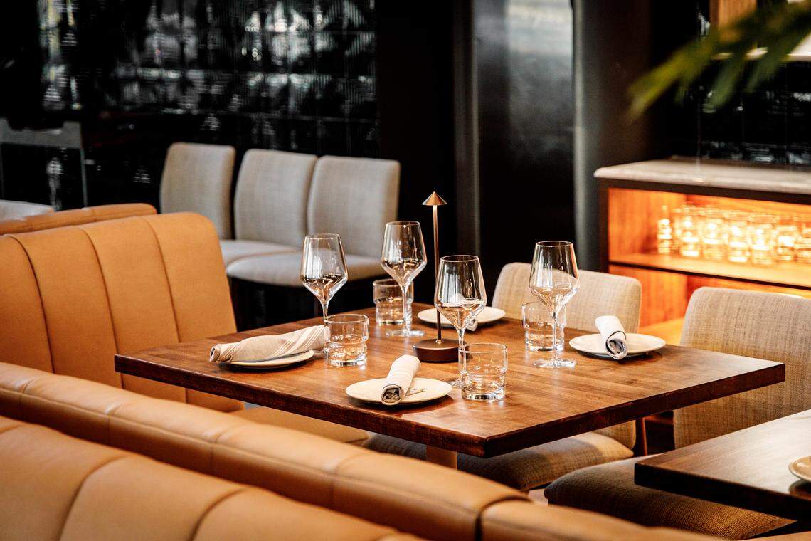 One of the tables at the new Old Cutler Inn in Palmetto Bay.