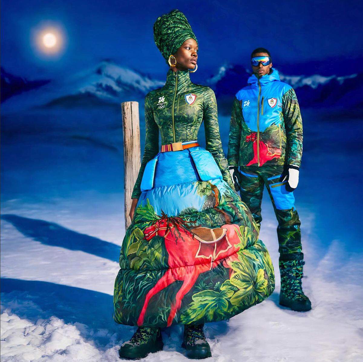 Handout by Designer Stella Jean: Edouard Duval-Carrié's “Toussaint Louverture,” painting inspired Stella Jean's hand-painted uniforms for Haiti's team at the 2026 Winter Olympics. However, Toussaint Louverture was removed at the request of the Olympic Committee. Edouard Duval-Carrié, a renowned Haitian-born artist based in Miami, rose to prominence after serving as Miami-Dade County's artist-in-residence on November 07, 2024. Known for his vibrant, mixed-media works exploring Caribbean history and culture, Duval-Carrié's innovative vision has earned him international acclaim, culminating in an invitation to exhibit at the prestigious Venice Biennale.