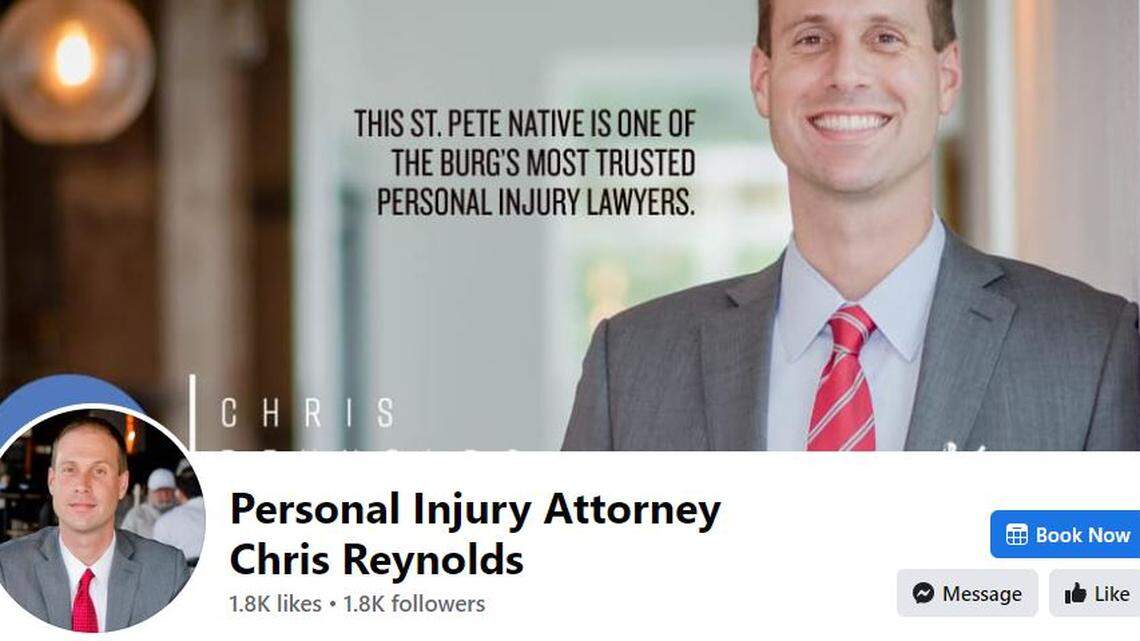 The Facebook page of suspended Seminole attorney Chris Reynolds.