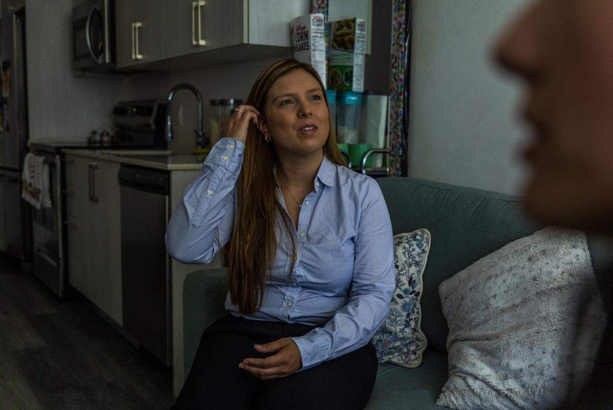 Yesica López talks on Tuesday, Aug. 19, 2025, about her time inside a Miami mental health crisis center in April 2022. Attorneys for López argue in a pending lawsuit that she was held for nine days against her will inside the facility.