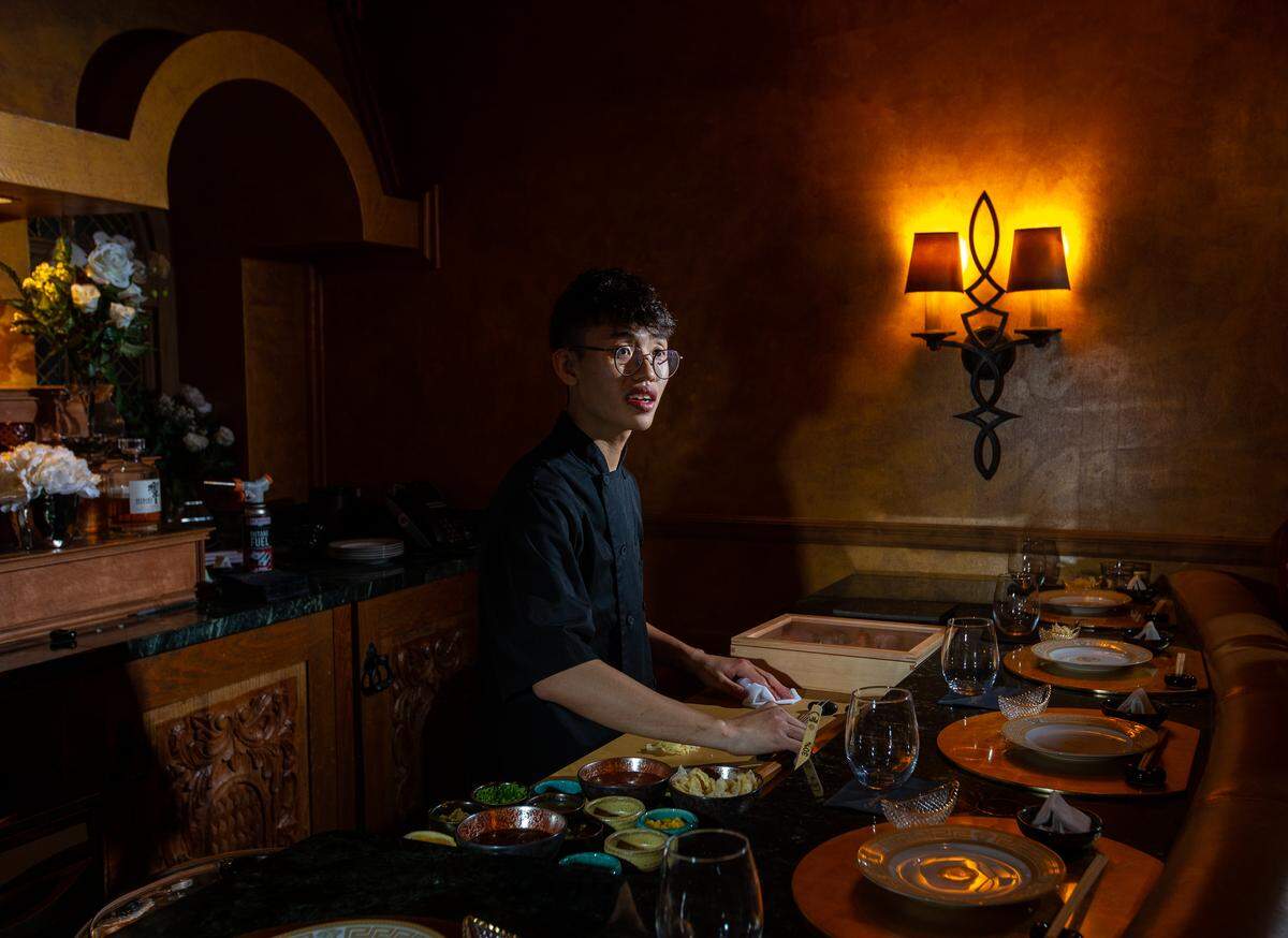 Chef Mike is a master of the knife at Sushi by Bou at the former Versace Mansion.