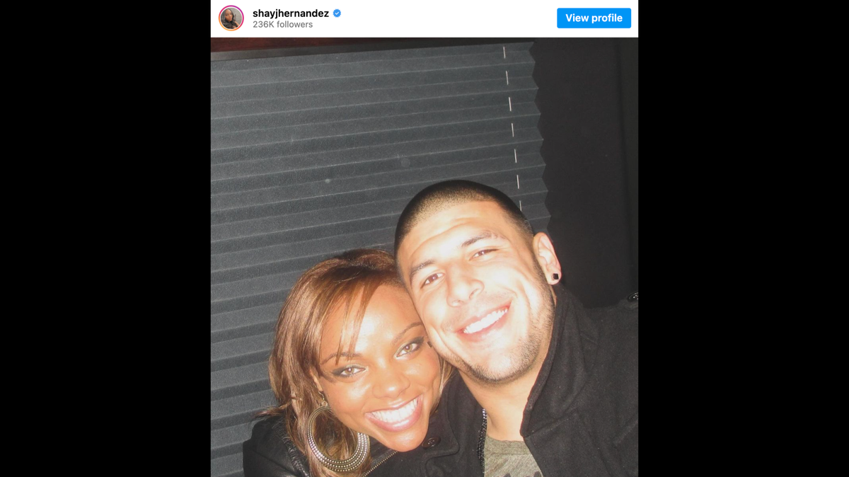 Aaron Hernandez’s fiancée is speaking out after he became the butt of several jokes during the live roast of Tom Brady on Netflix.