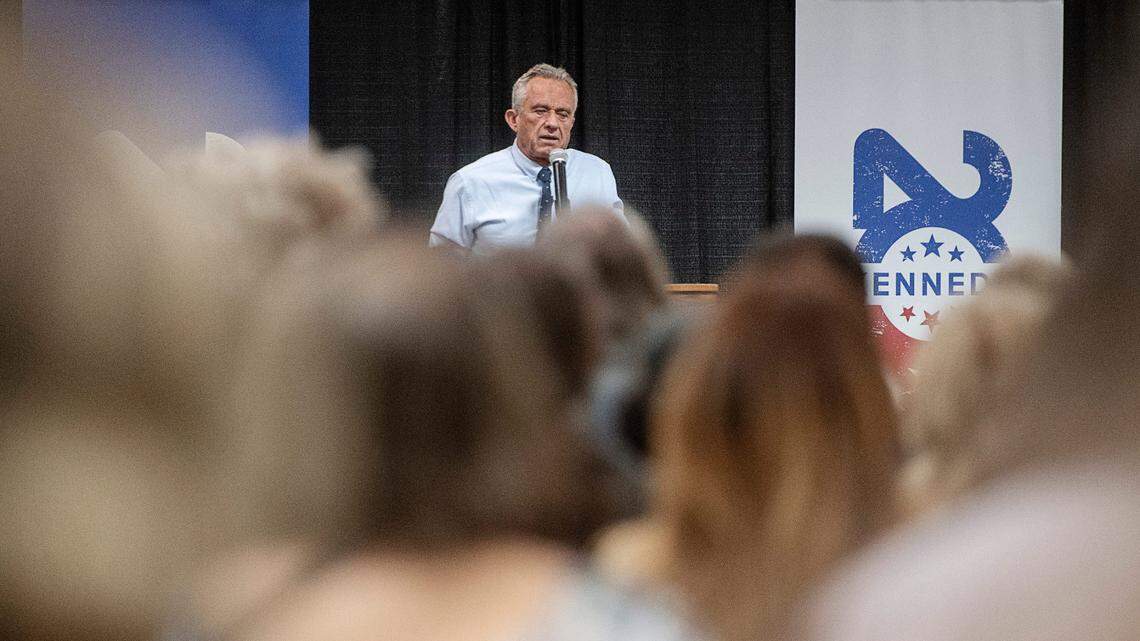 Hundreds gathered at the Crowne Plaza in Asheville to hear presidential candidate Robert F. Kennedy, Jr. speak, October 15, 2023.