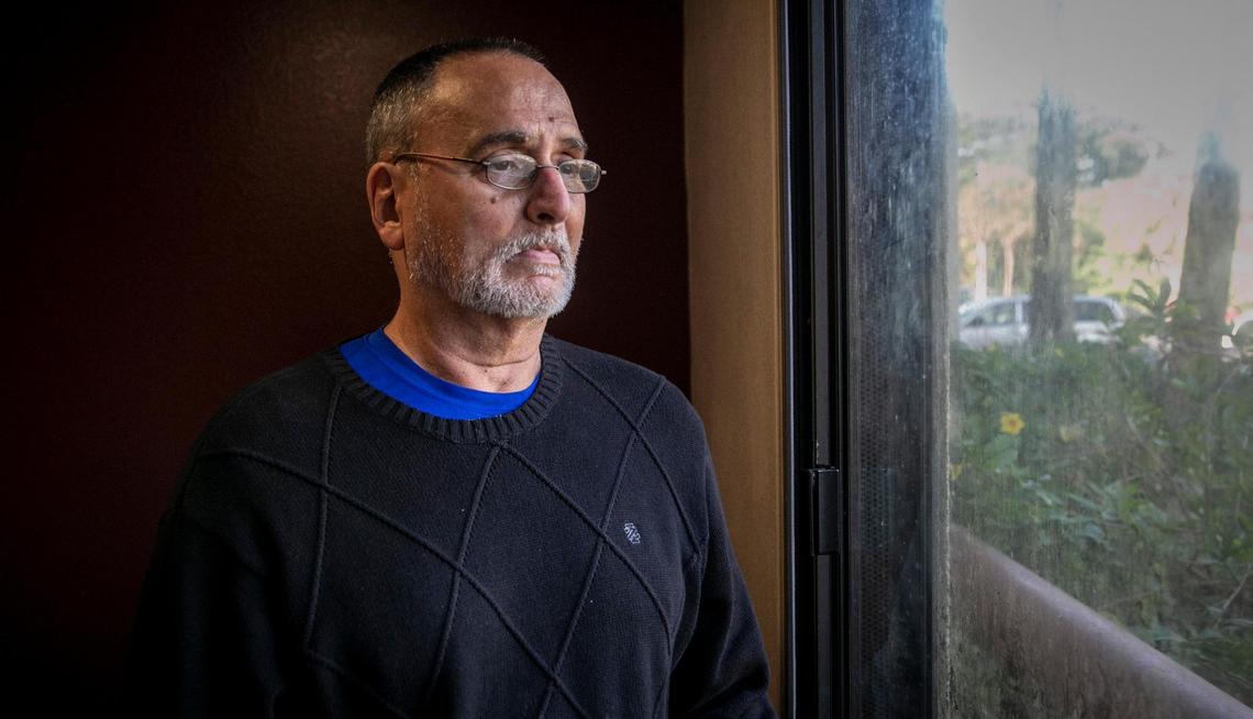 Miami, Florida, January 29, 2021 - Heriberto Delvalle was released and is currently living in a in a hotel in Miami. Convicted of attempted murder after shooting the brother of a man he believed to be his wifes lover, Delvalle served 15 years in a Florida prison. After serving his sentence, he was released only to be taken straight into custody by immigration officials. He has been detained by immigration for over 11 years.