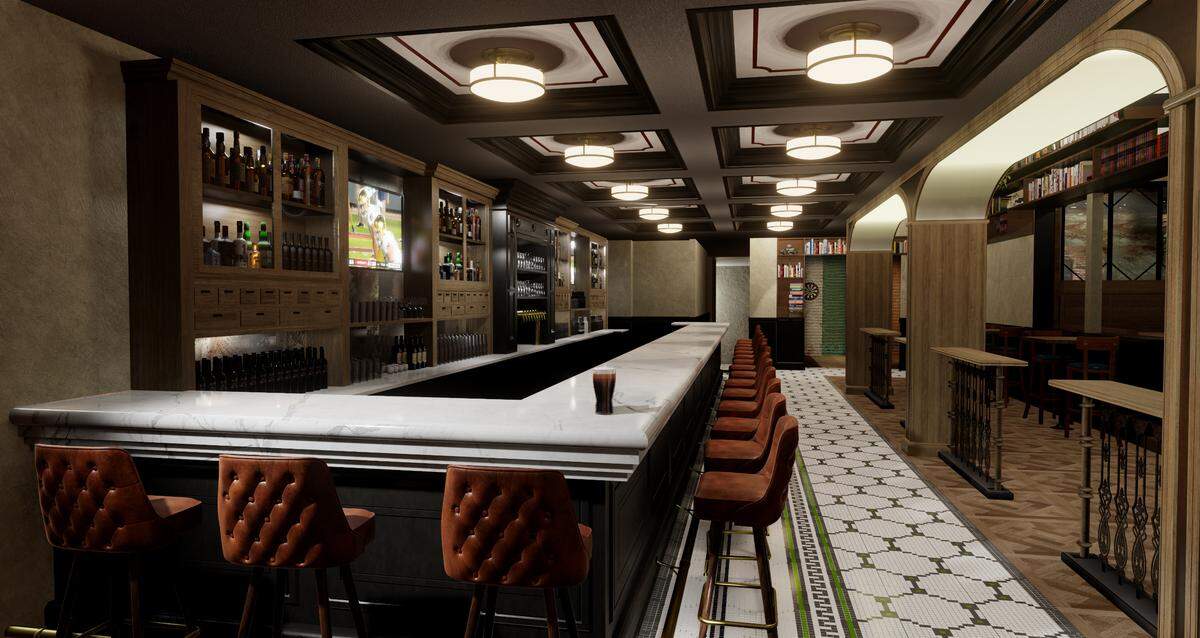 The redesigned bar at the new JohnMartin’s in Coral Gables.
