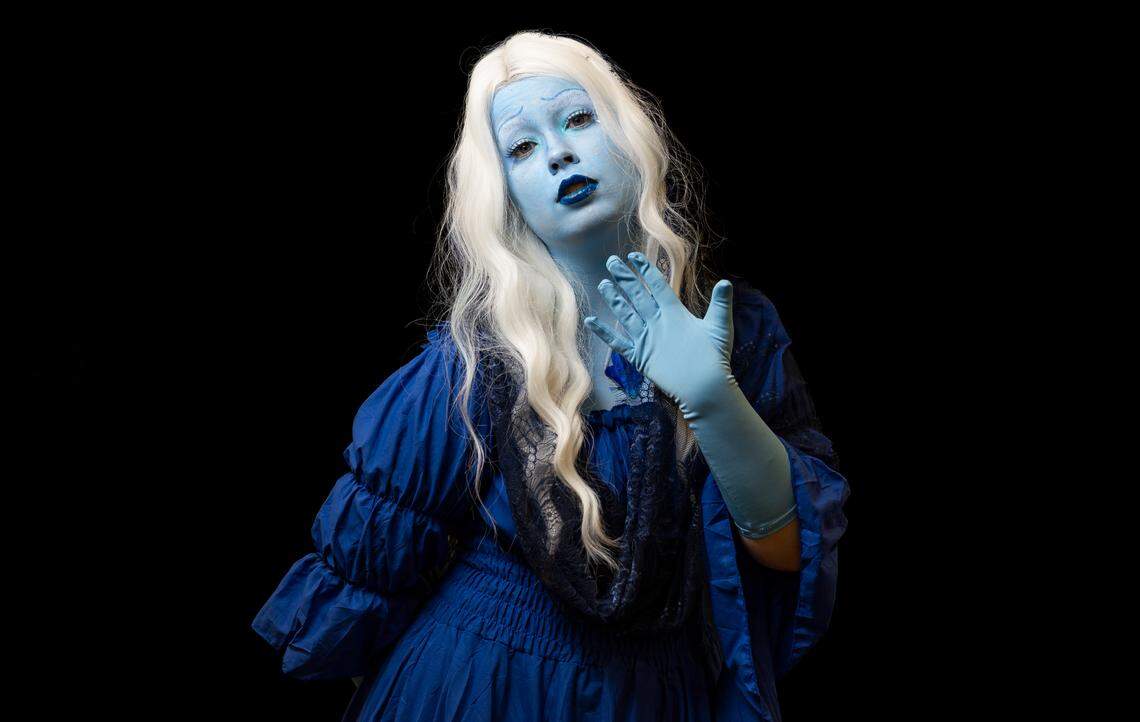 Kaitlyn McCord cosplays as Blue Diamond from the Steven Universe.