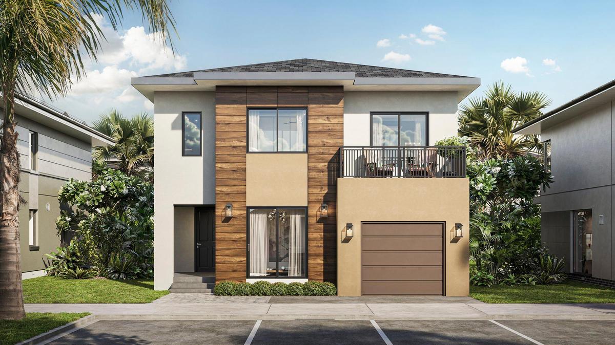 The modular homes from the ONX Homes company in Homestead include the new trend of dedicating a room with a bathroom and separate entrance, which the family can dedicate to a parent, a single child, or rent out to generate extra income and help with the payment of the house. mortgage. The houses were photographed in June 2023.