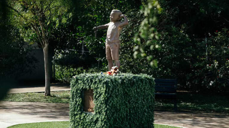 Thief who snatched bronze statue of 5-year-old who died of cancer caught, cops say