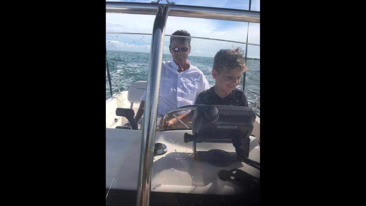 James Murton and his grandson Vincenzo hit the water on granddad’s boat. Vincenzo’s mom Devin, Murton’s daughter, took the photo and it’s one of her favorites, she said.