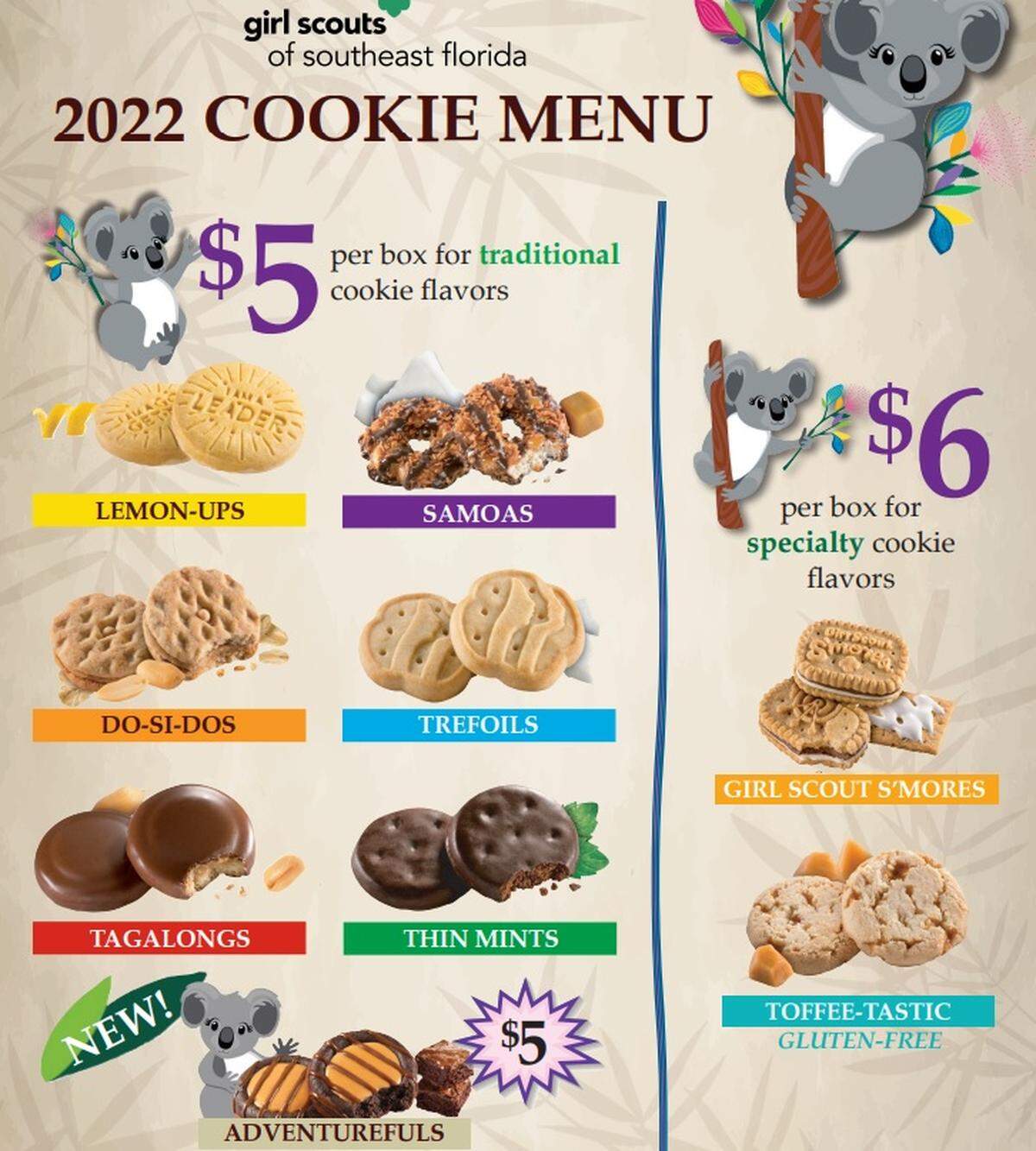 Girl Scout Cookies 2022 prices.
