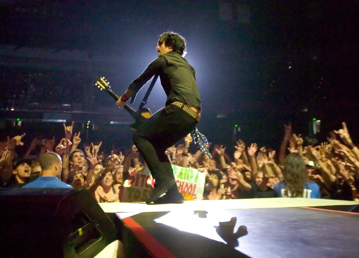 Green Day's Billie Joe Armstrong, performs at the former Arco Arena in Sacramento, California, in this file photo from Sept. 30, 2005.