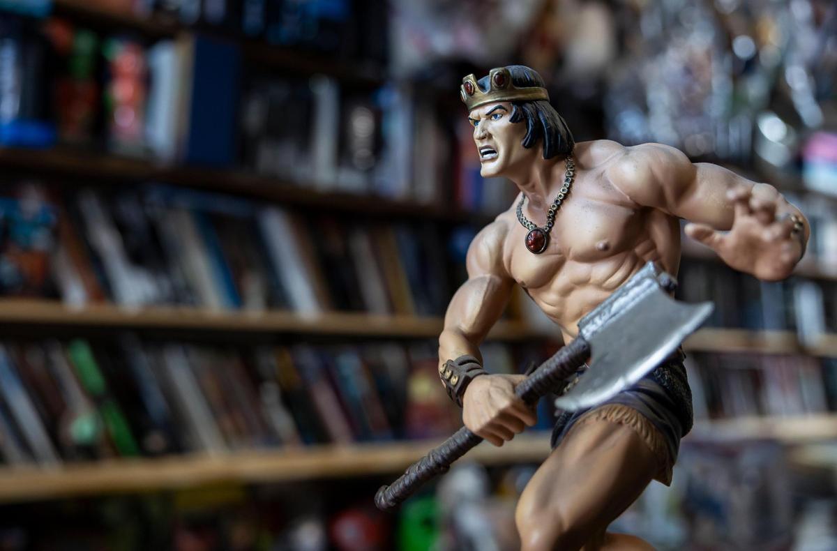 A King Kull cold cast porcelain statue is up for sale at A&M Comics and Books on Friday, Jan. 24, 2025, in Miami, Fla.