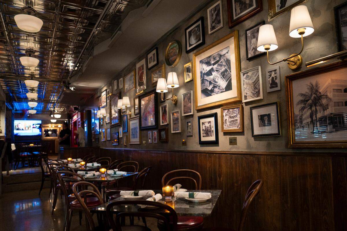 The interior of the the News Café, now open on Ocean Drive in South Beach in its original location.