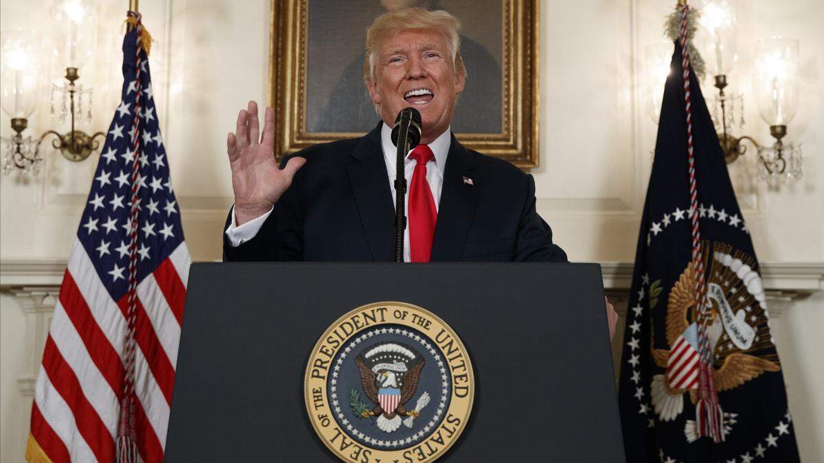 President Donald Trump speaks from the White House on Aug. 14, 2017. He's reportedly visiting Miami on Monday, April 16, 2018.