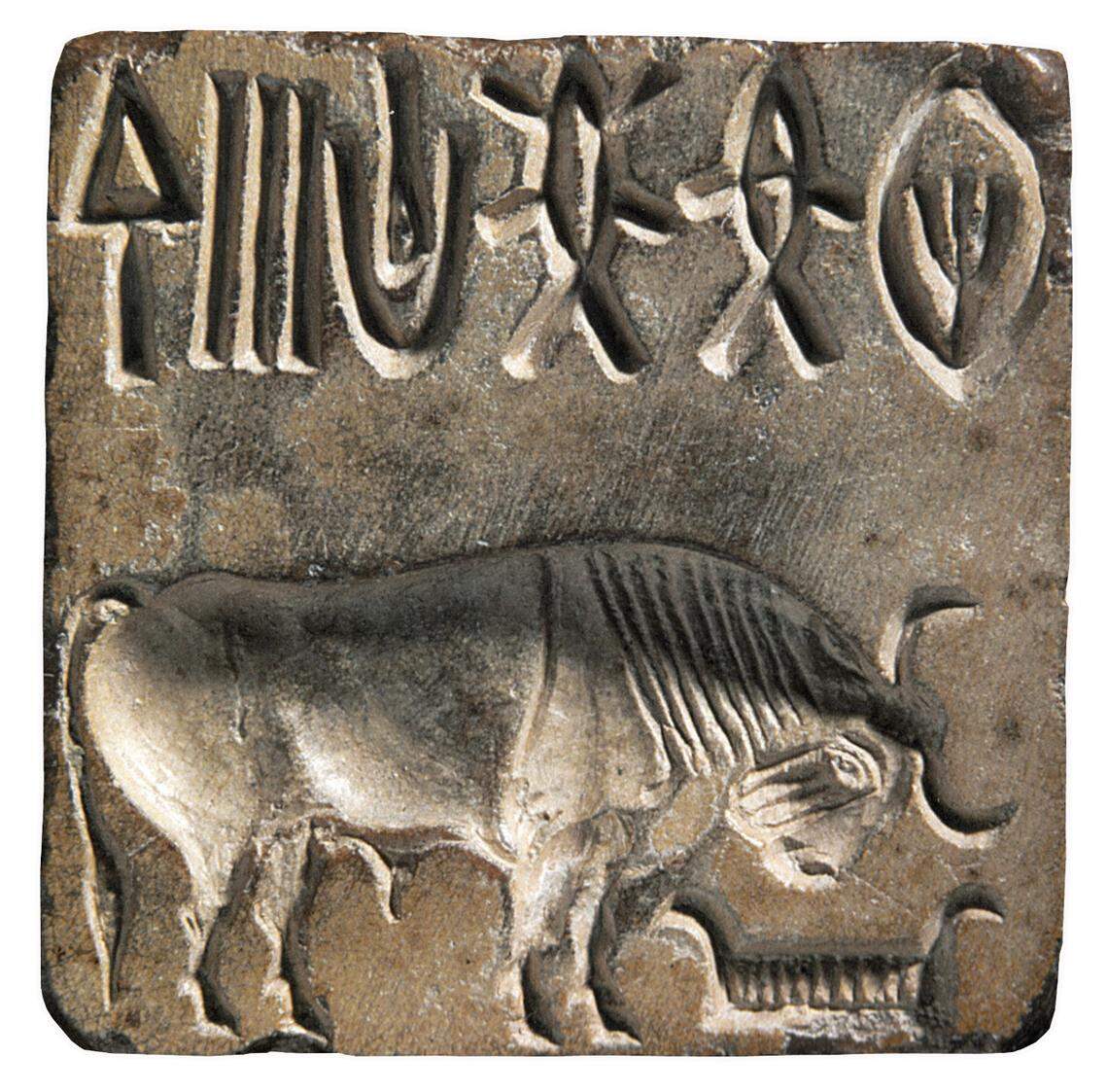 The distinctive bison seal from the Indus Valley.
