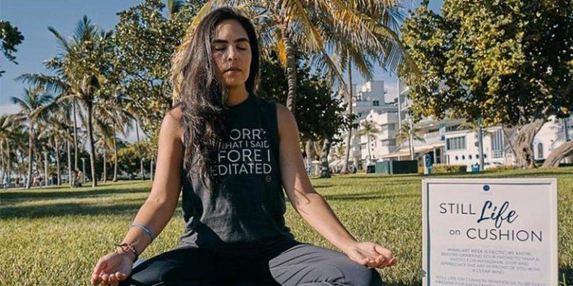 Performance or meditation? Either way, “Still Life on Cushion” is chill.