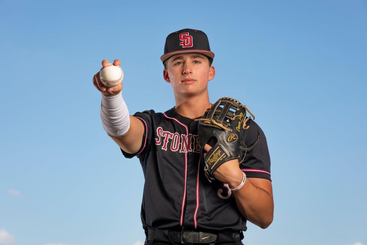 Marjory Stoneman Douglas High School’s Devin Fitz-Gerald is photographed at Brian Piccolo Park on Tuesday, June 4, 2024 in Cooper City, Fla. Fitz-Gerald is the Miami Herald’s Broward Boys Baseball Player of the Year.