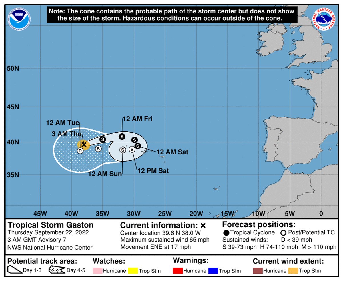 Tropical Storm Gaston.