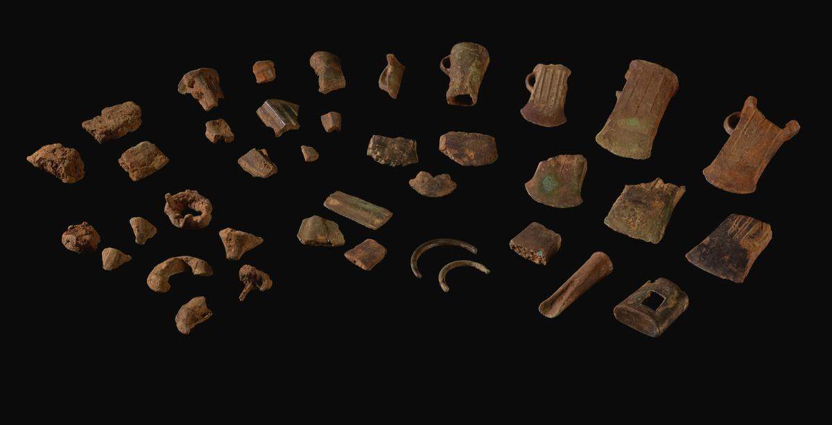 The ancient artifacts found in a field in Saint Fagans.