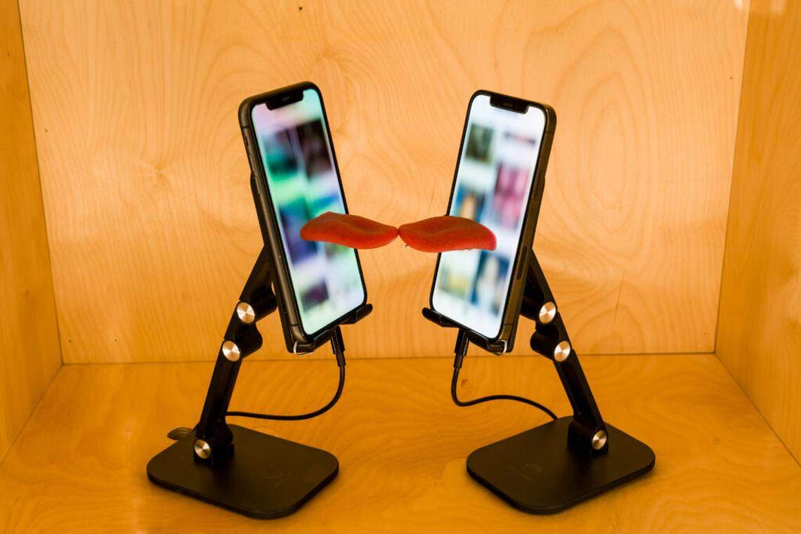 A sculpture by Moises Sanabria, “Taste the Algorithm,” shown in the Museum of Sex’s exhibition “F*ck Art.”