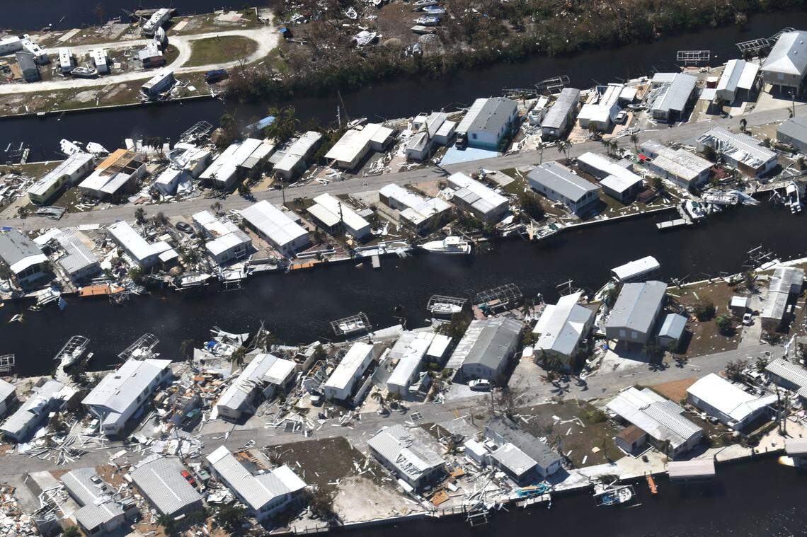 Captiva from aerial view during a Coast Guard flight after Hurricane Ian on Sunday, Oct. 2, 2022.