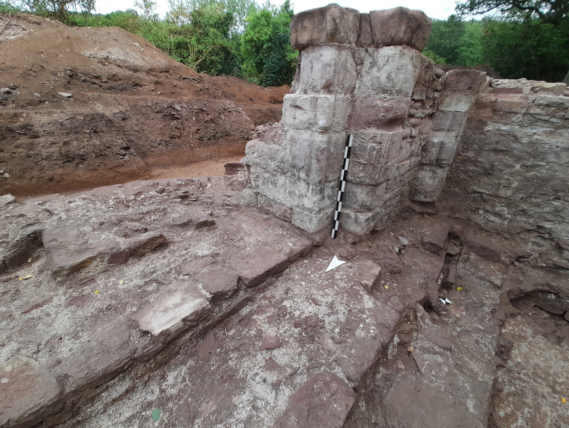 A segment of the monastery walls uncovered
