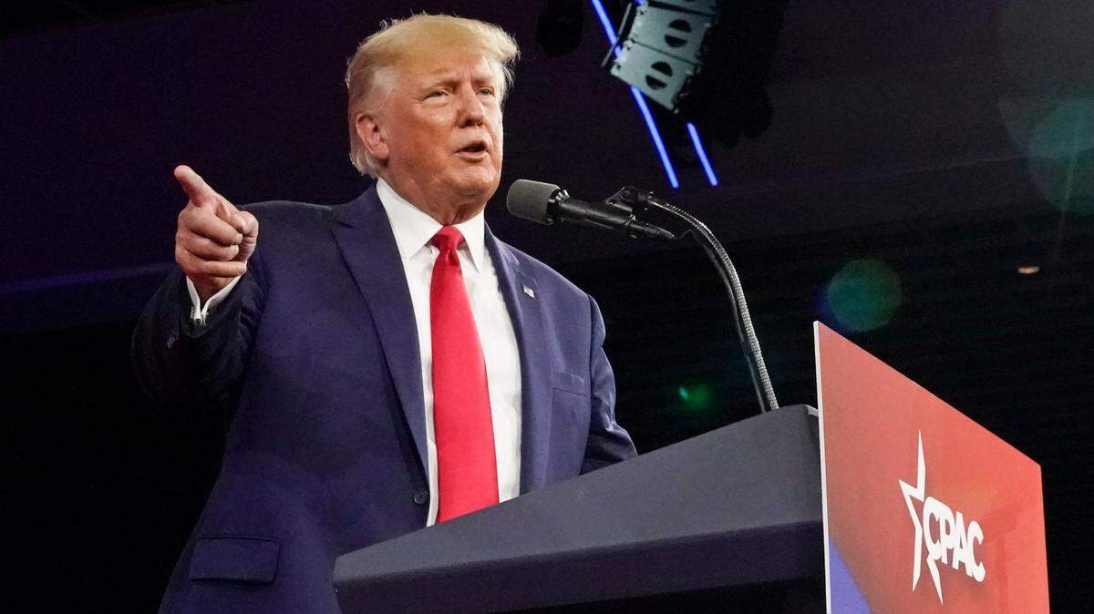 Former President Donald Trump speaks at the Conservative Political Action Conference (CPAC) Saturday, Feb. 26, 2022, in Orlando, Fla.