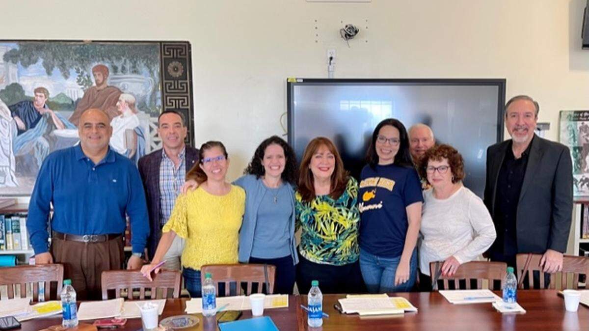 The Miami High School Alumni Association Scholarship Committee distributed $65,500 this year to 52 deserving seniors for college. Alumni Association members, from left, are, Steve Marin ‘86, Lincoln Vidal ‘91, Ilse Cardelle ‘86, Milena Palenzuela ‘91, Cory Llopiz Cibran ’71 (chair), Ruby Ulloa ‘91, Barbara Miller ‘64, Dr. Alan Miller ‘60 and Raul Correa ’82.