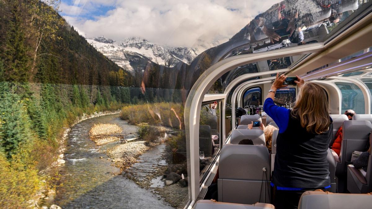 A Rocky Mountaineer rail tour in Canada.