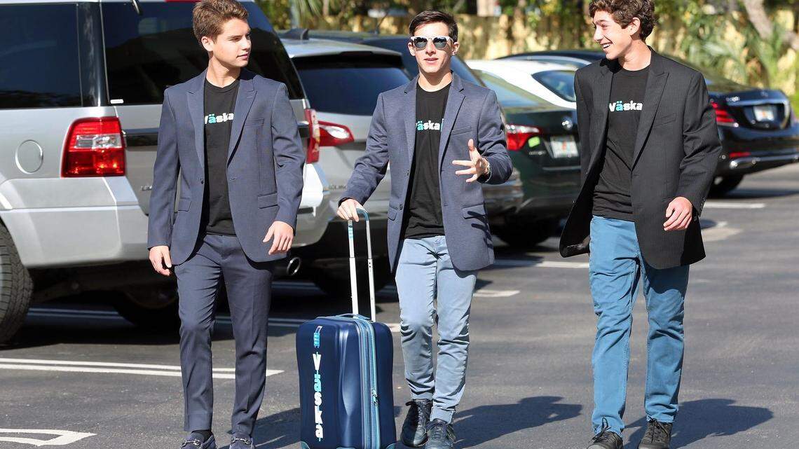 A trio of Gulliver students won first place in the Teen Track of the Miami Herald Business Plan 2018 Challenge.  Vaska, a new luggage concept, was submitted by John DeLappe, Tadeo Acosta and Leonardo Gorgatti.