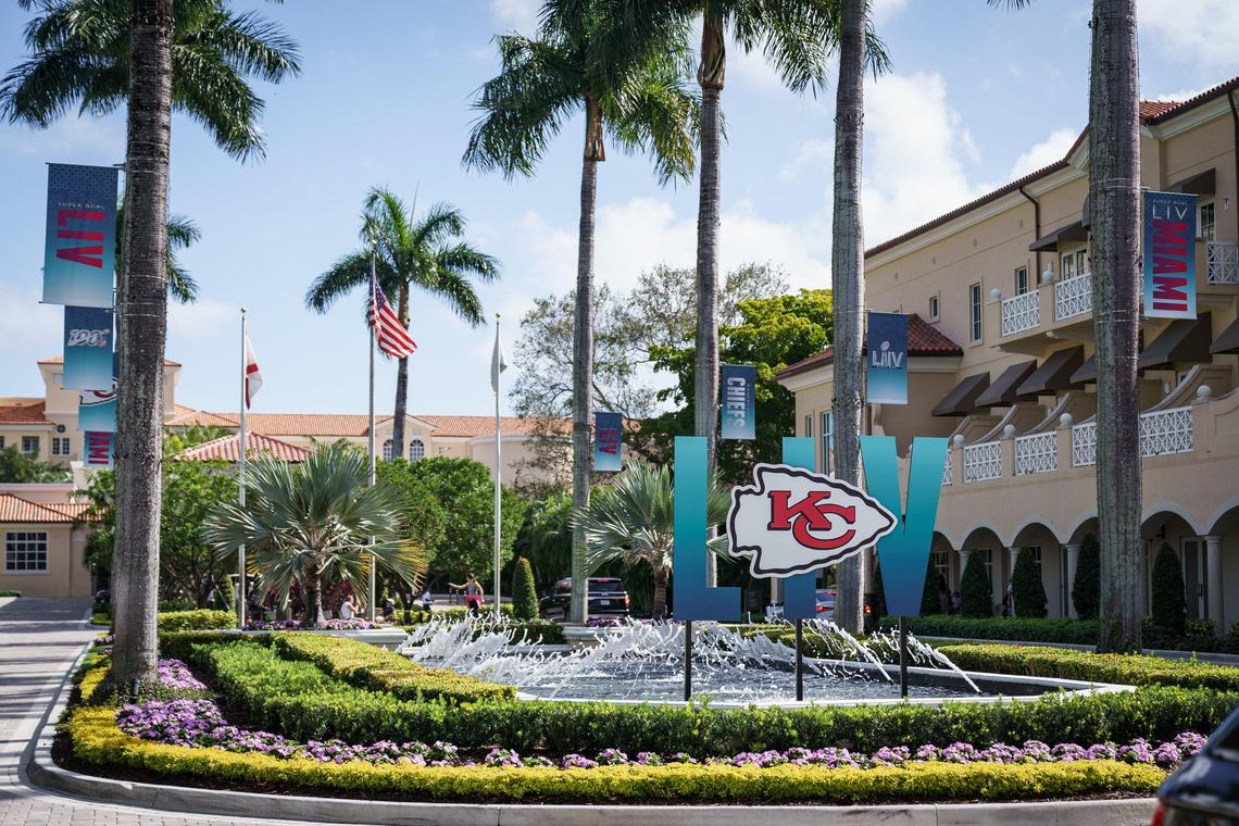 The Turnberry Isle Resort in Aventura prepares for the arrival of the Kansas City Chiefs. The team arrived on Sunday, Jan 26, 2020, and is staying at the hotel during Super Bowl week.