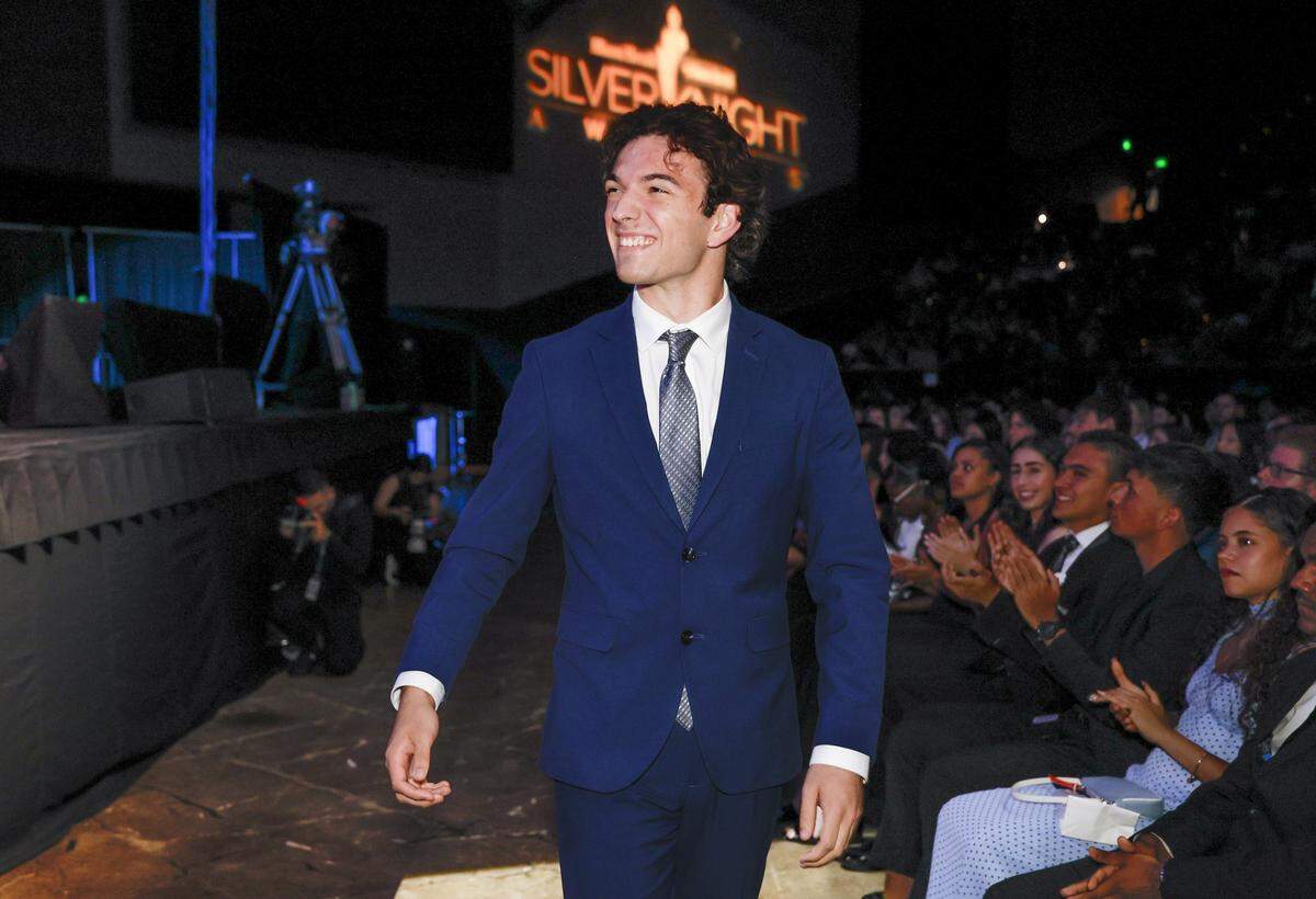 Alec Avila, a student at Miami Arts Studio 6-12 at Zelda Glazer, wins the Silver Knight Award for Drama.